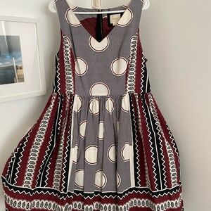 Anthropologie- Maeve Geometric & Dot Patterned Sleeveless Dress for Fall.